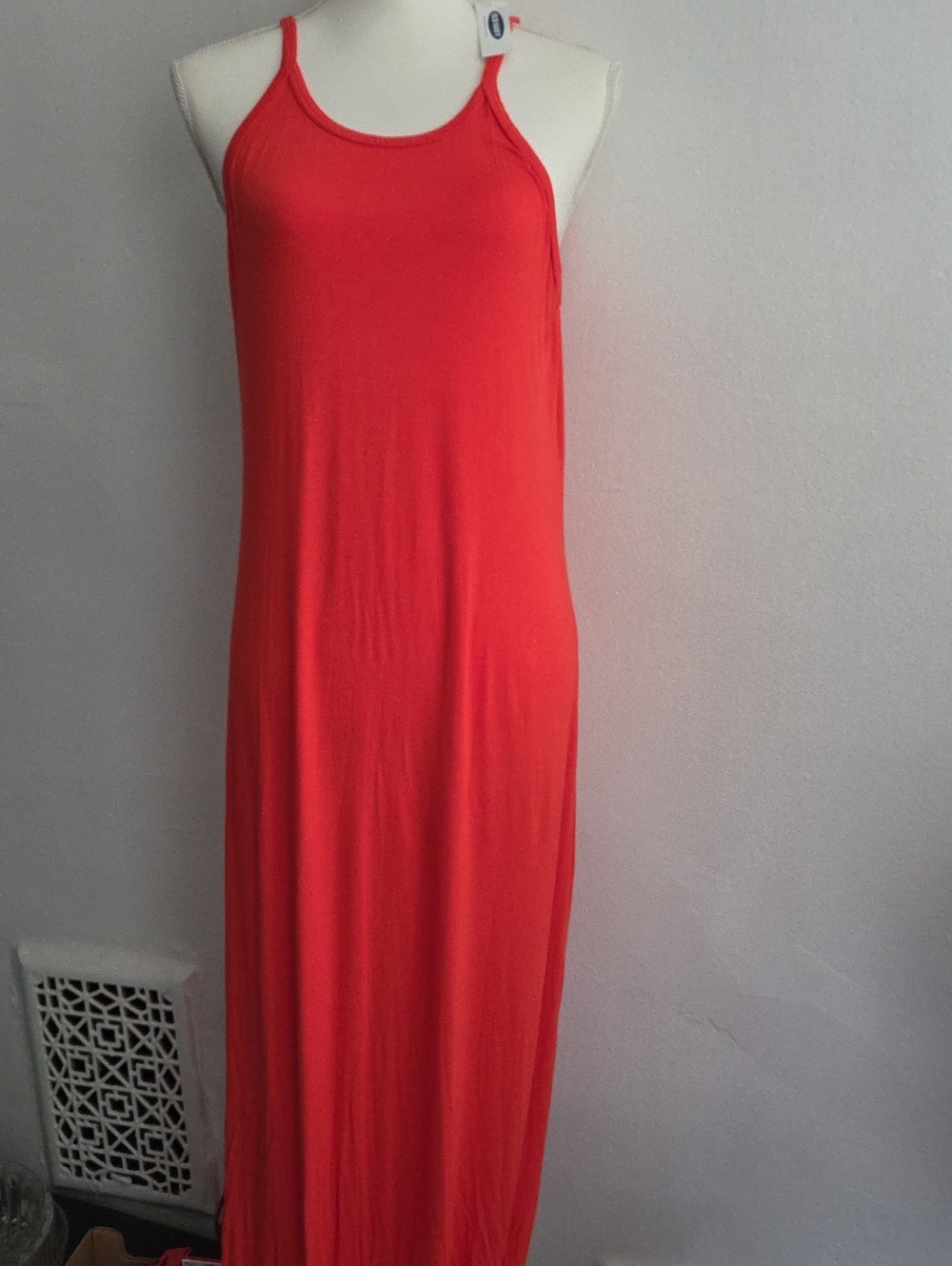 Orange/Red Sleeveless MAXI Dress - Casual Scoop Neck Old Navy NWT Large